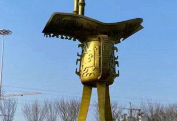 現代酒尊雕塑 大型別墅區酒尊杯雕塑 彩繪酒器雕塑