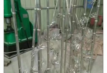 啞光竹葉雕塑 拉絲竹類雕塑 步行街植物雕塑