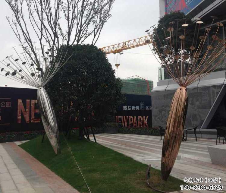 大型蓮藕雕塑 歐式步行街雕塑 彩繪蓮科雕塑