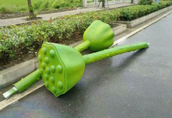 大門口蓮藕雕塑 發光公園雕塑 仿真蓮科雕塑