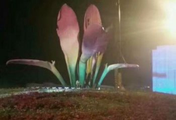 彩繪蘭花雕塑 景觀雕塑 街頭玉蘭花雕塑