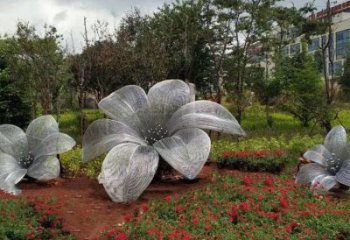 抽象蘭花雕塑 啞光玉蘭花雕塑 室內雕塑