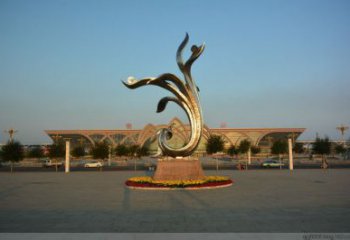 大型蘭花雕塑 鍛造發(fā)光玉蘭花雕塑 房地產(chǎn)雕塑