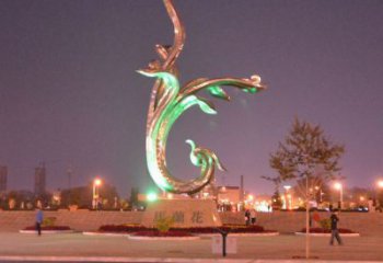 公園蘭花雕塑 鏡面公園玉蘭花雕塑 景觀雕塑