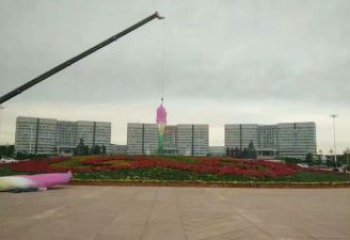 鑄造蘭花雕塑 中式村口雕塑 景觀玉蘭花雕塑