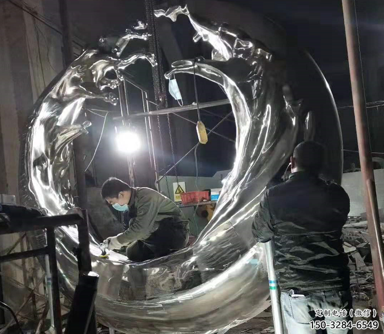 現代水花雕塑 大型別墅區水景雕塑 彩繪雕塑