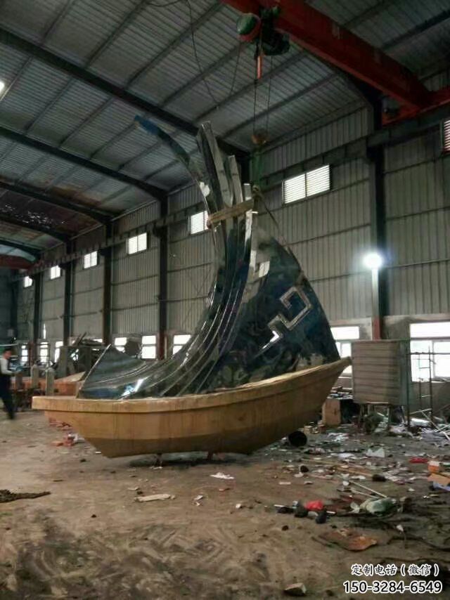 戶外揚帆雕塑 噴漆風帆雕塑 抽象遠航雕塑