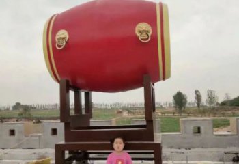 大型戰(zhàn)鼓雕塑 鍛造發(fā)光喜慶雕塑 房地產民族雕塑