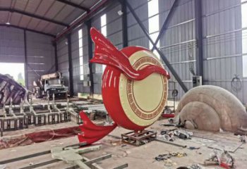 房地產戰(zhàn)鼓雕塑 剪影喜慶雕塑 鍛造民族雕塑