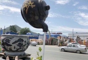 房地產天壺雕塑 剪影懸空雕塑 鍛造流水雕塑