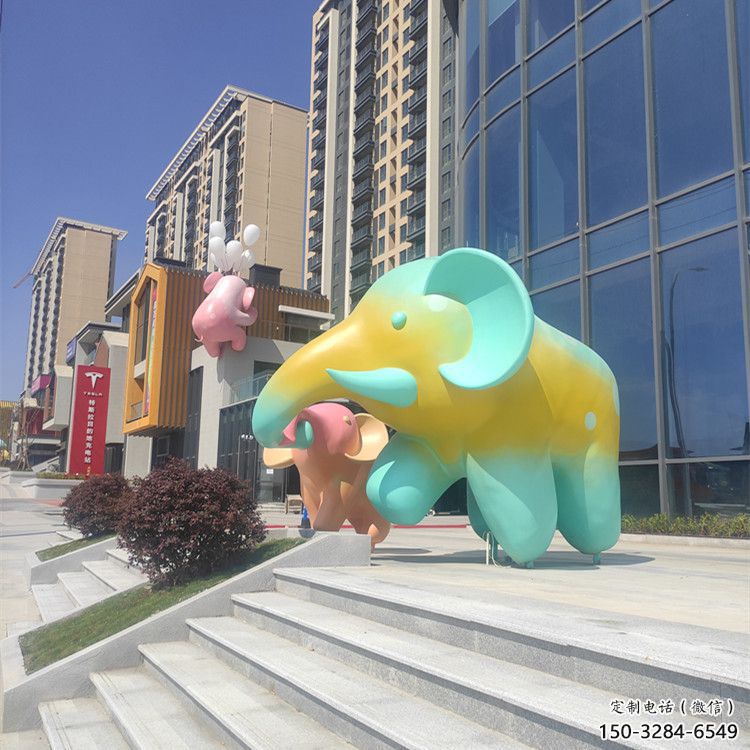 景觀大象雕塑優(yōu)選，陸地擺件，藝術彩繪大象雕塑供應