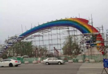 祥云大門雕塑，城市地標(biāo)建筑，不銹鋼祥云大門雕塑