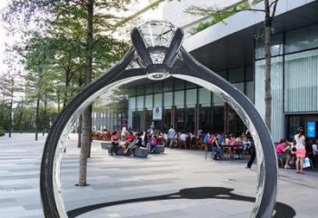 戒指門套雕塑,公園景觀雕塑，不銹鋼拱門雕塑廠家