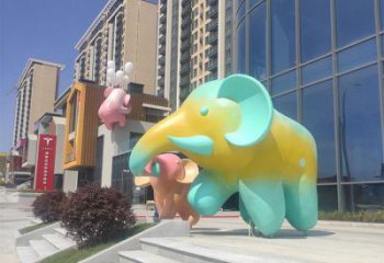 景觀大象雕塑優選，陸地擺件，藝術彩繪大象雕塑供應