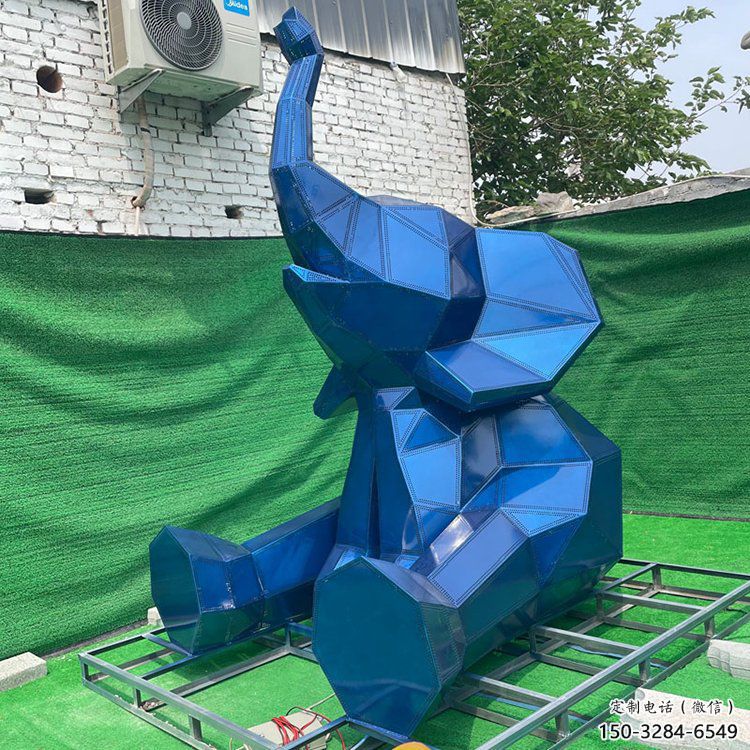 大型大象雕塑常用，戶外擺放，烤漆大象雕塑展示