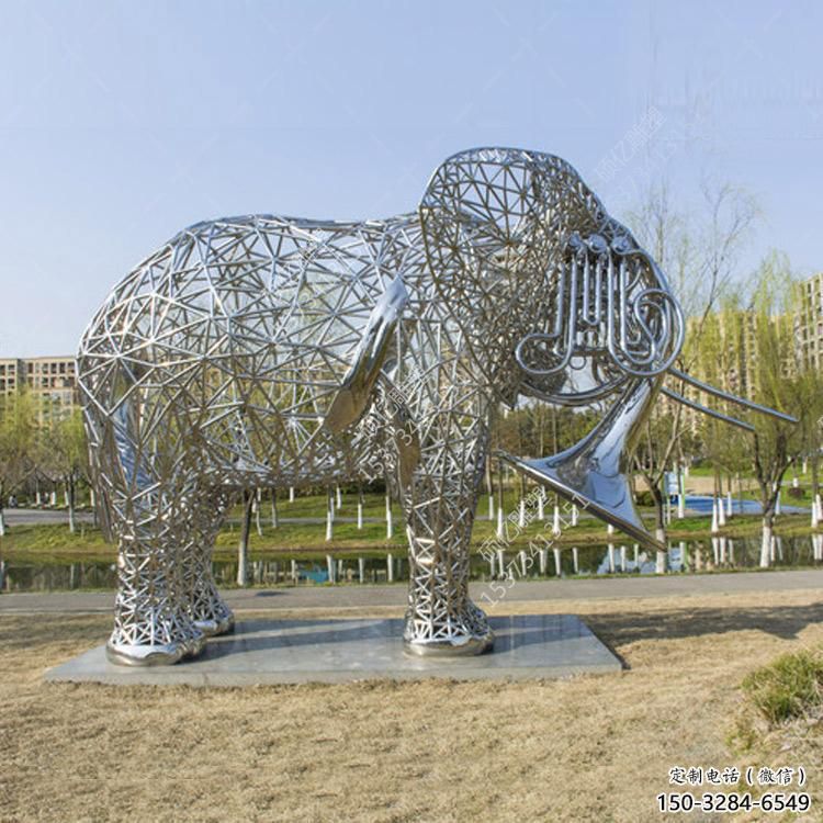 大象雕塑承接，動物鏤空雕塑，鏤空大象雕塑定制