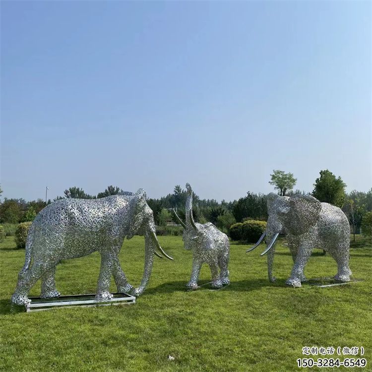 大象雕塑精品，景觀雕塑，房地產鏤空大象雕塑生產商