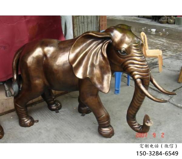 大象雕塑定價，鑄銅工藝，紅銅大象雕塑制作