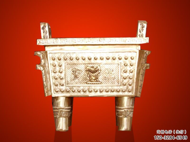 黃銅鼎雕塑-司母戊鼎雕塑-企業擺件