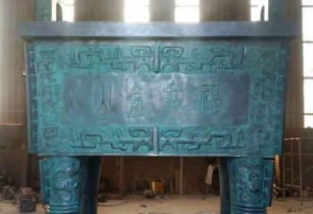 古法紋司母戊鼎雕塑實(shí)景圖