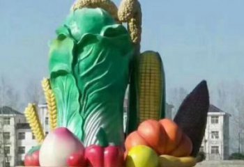 雕塑果籃制造，街景小品，景觀白菜果籃雕塑優價