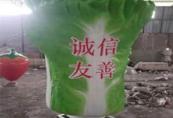 果籃雕塑擺件供需，彩鋼制作，大型白菜果籃雕塑公司