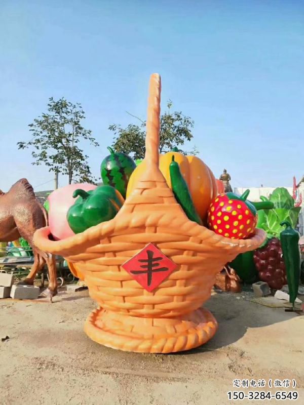 景觀果籃雕塑供需，美陳雕塑，景觀蔬菜果籃雕塑承接