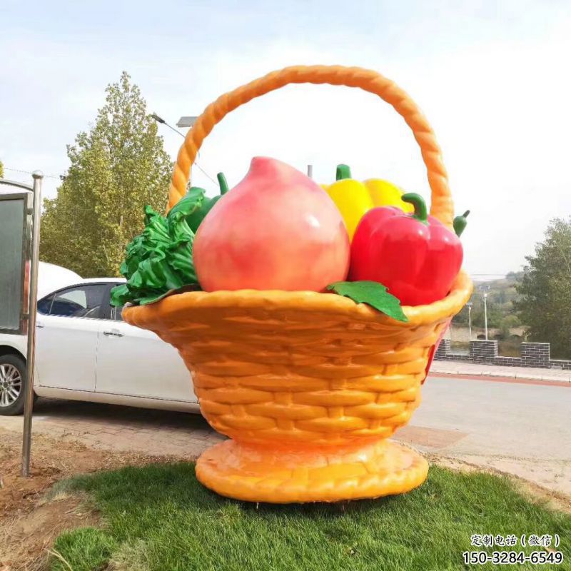 果籃雕塑制作優選，戶外雕塑，軟裝水果果籃雕塑優選