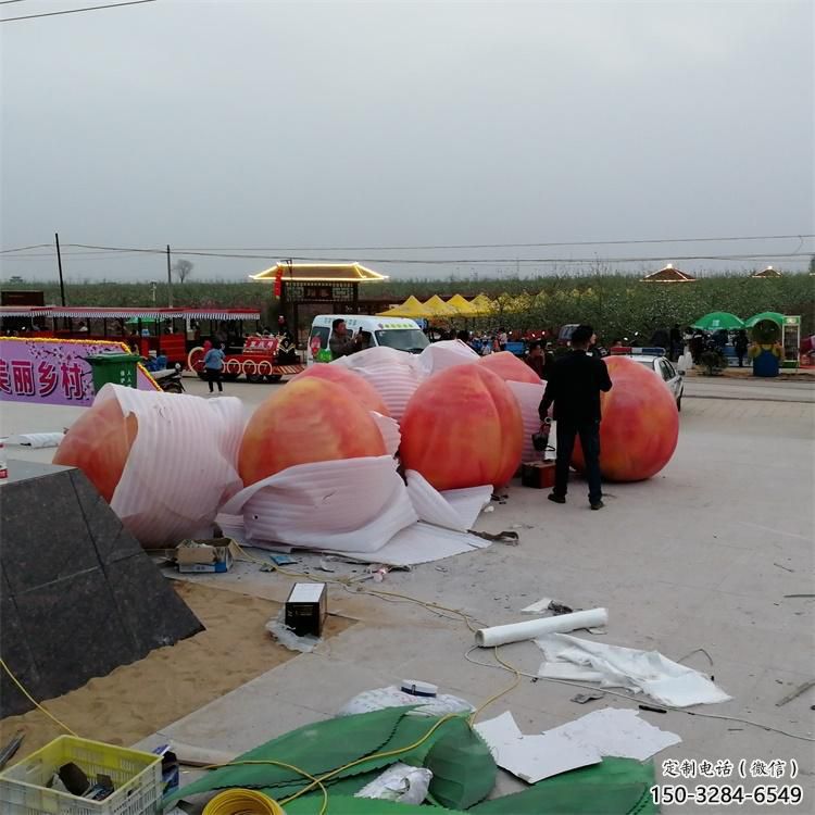 地產(chǎn)果籃雕塑生產(chǎn)，城市裝飾，桃子果籃雕塑選定