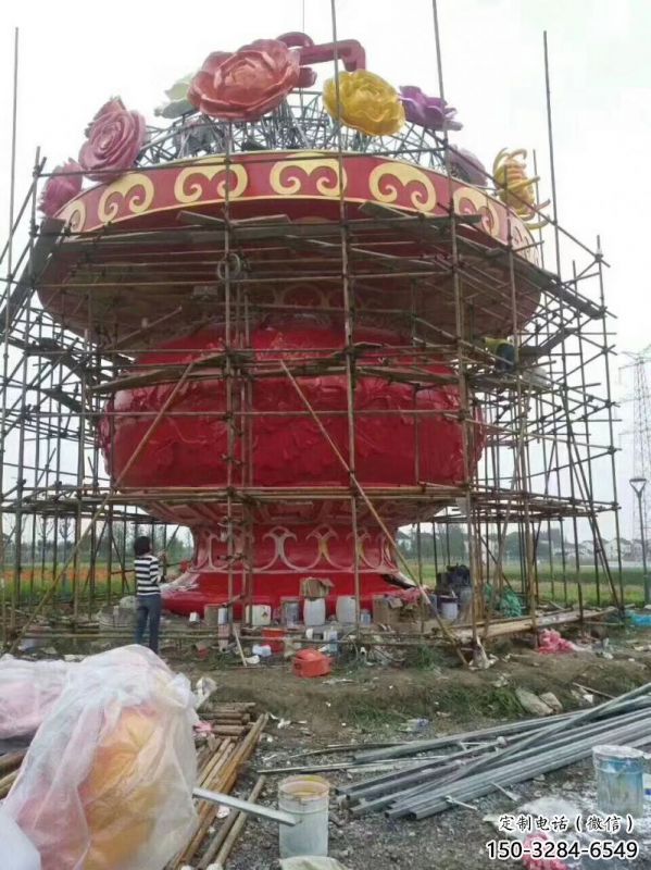 城市園林花籃雕塑供求，水景雕塑，民俗公園花籃雕塑制造商