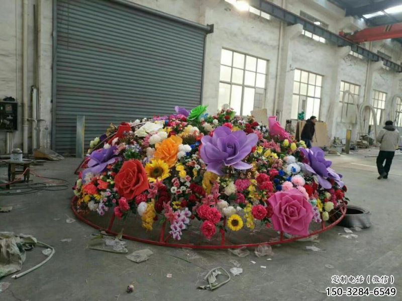 花籃雕塑工廠選用，街道標識，景觀園林葵花花籃雕塑批發