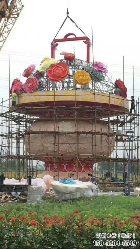 建筑花籃雕塑精選，露天雕塑，歐式景觀鐵藝花籃雕塑訂做