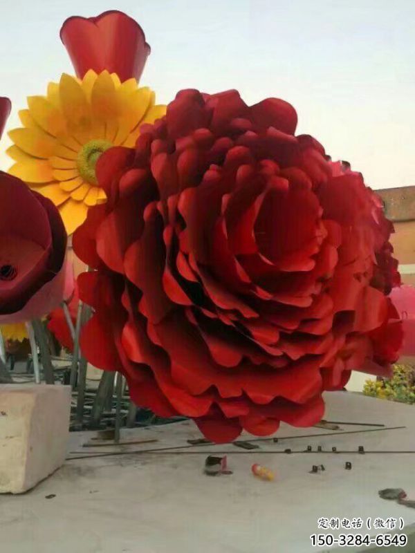 金屬花籃雕塑制作觀賞型，城市裝飾，空間月季花花籃雕塑標(biāo)準(zhǔn)