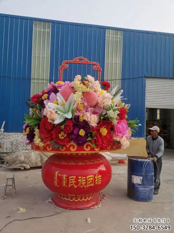 花籃雕塑制造商，露天雕塑，旅游區(qū)花籃雕塑訂做