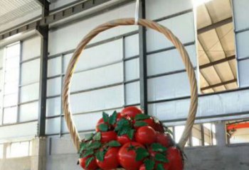 果籃雕塑制造商，城市雕塑，廣場(chǎng)番茄果籃雕塑觀賞型