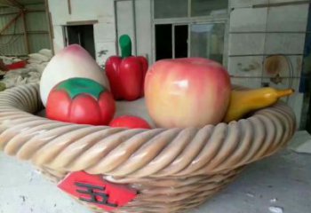 地產(chǎn)果籃雕塑預(yù)定，露天雕塑，桃子果籃雕塑制作