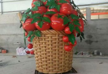 軟裝果籃雕塑定做，標(biāo)識雕塑，鐵藝果籃雕塑選定