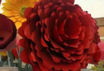 金屬花籃雕塑制作觀賞型，城市裝飾，空間月季花花籃雕塑標準