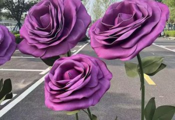 制造花籃雕塑專供，地標擺件，月季花花籃雕塑訂做