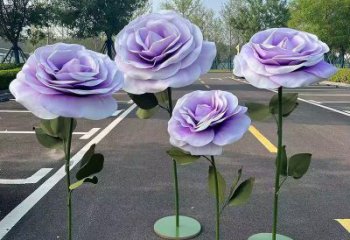 主題花籃雕塑供給，中式工藝，景觀藝術月季花花籃雕塑精品