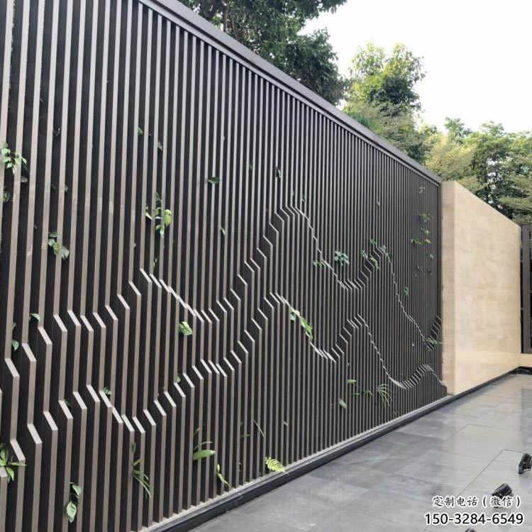 鏤空景墻雕塑，拉絲工藝不銹鋼雕塑