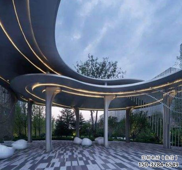 不銹鋼創(chuàng)意長廊廊架雕塑