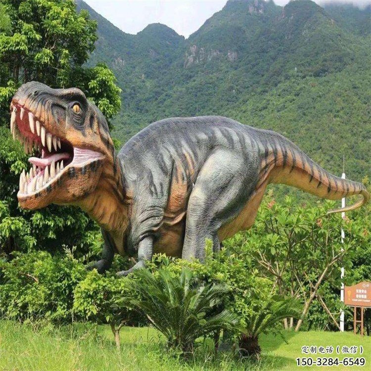 花園恐龍雕塑批發，標識雕塑，展示玻璃鋼恐龍雕塑