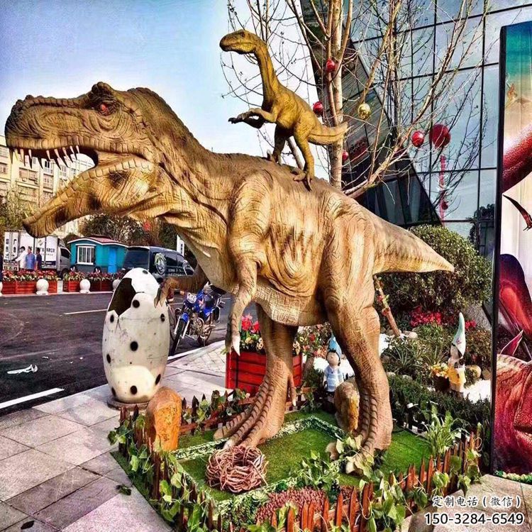 恐龍雕塑優(yōu)選，室外雕塑，彩繪玻璃鋼恐龍雕塑制作