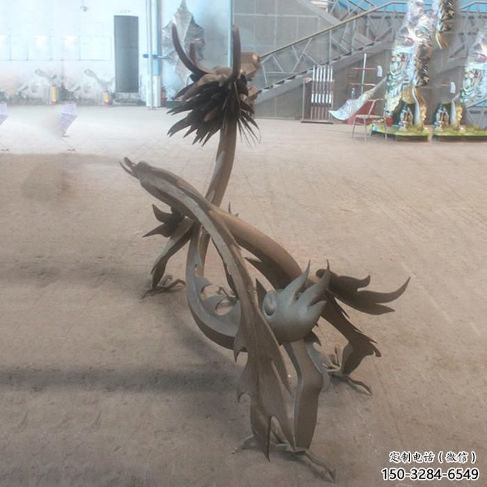 幾何恐龍雕塑供應，城區小品，鐵藝恐龍雕塑制造商
