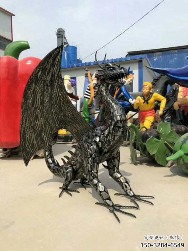 恐龍雕塑擺件制造，酒店擺件，景觀鐵藝恐龍雕塑選定