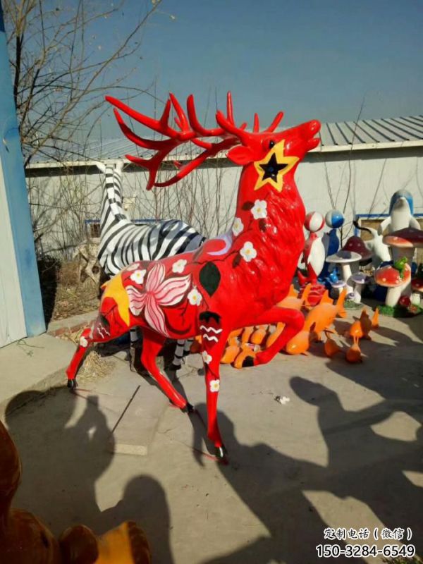 梅花鹿方案精品，景觀雕塑，玻璃鋼梅花鹿雕塑生產(chǎn)商