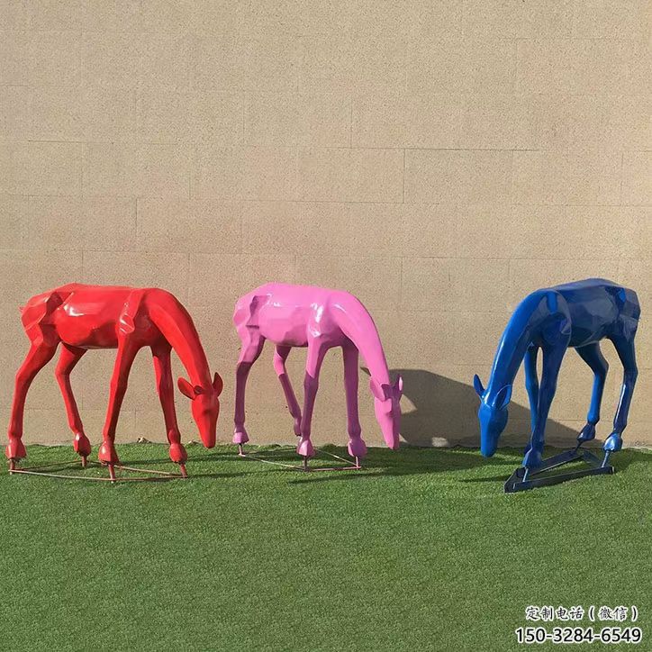 彩繪小鹿雕塑通用，花園小品，景觀烤漆小鹿雕塑優(yōu)價(jià)
