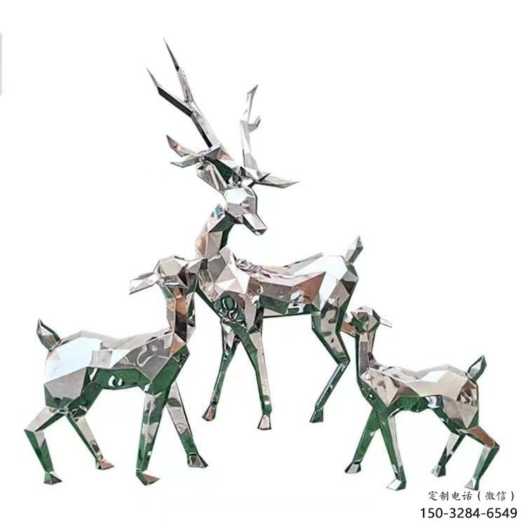 幾何小鹿雕塑制造商，動物擺件，切面小鹿雕塑定制