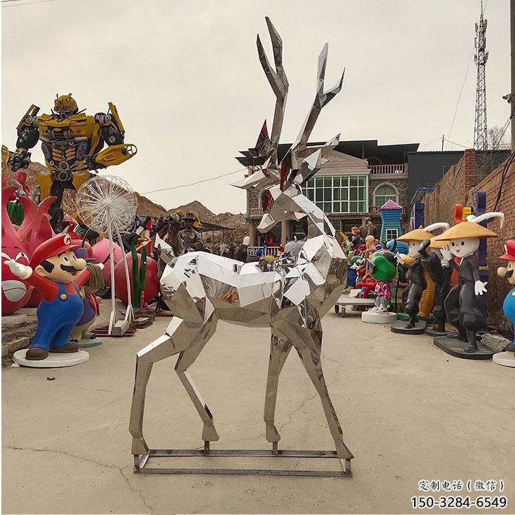 小鹿雕塑供求，動物雕塑，切面藝術小鹿雕塑優(yōu)選